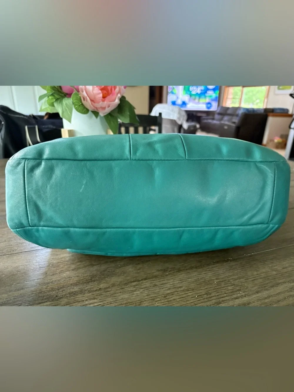 Coach Leather Purse Kristin #L1073-16814 Teal Color Bag Good Condition EUC - Picture 11 of 16